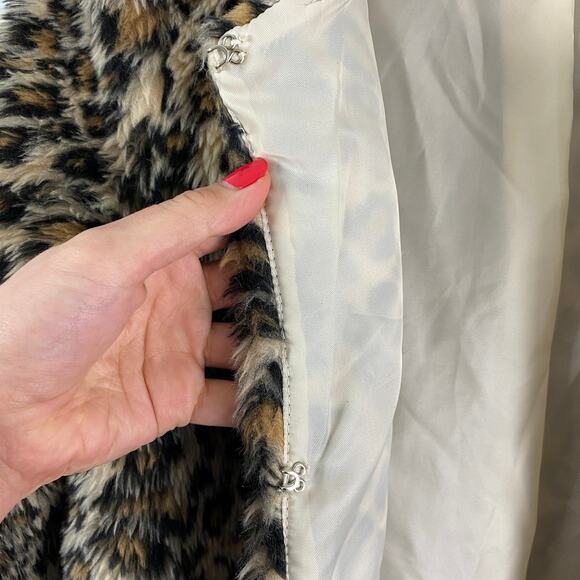 GLAM GRUNGE Cheetah Print Coat – Windsor Faux Fur Wool Blend – Size S - Picture 4 of 7